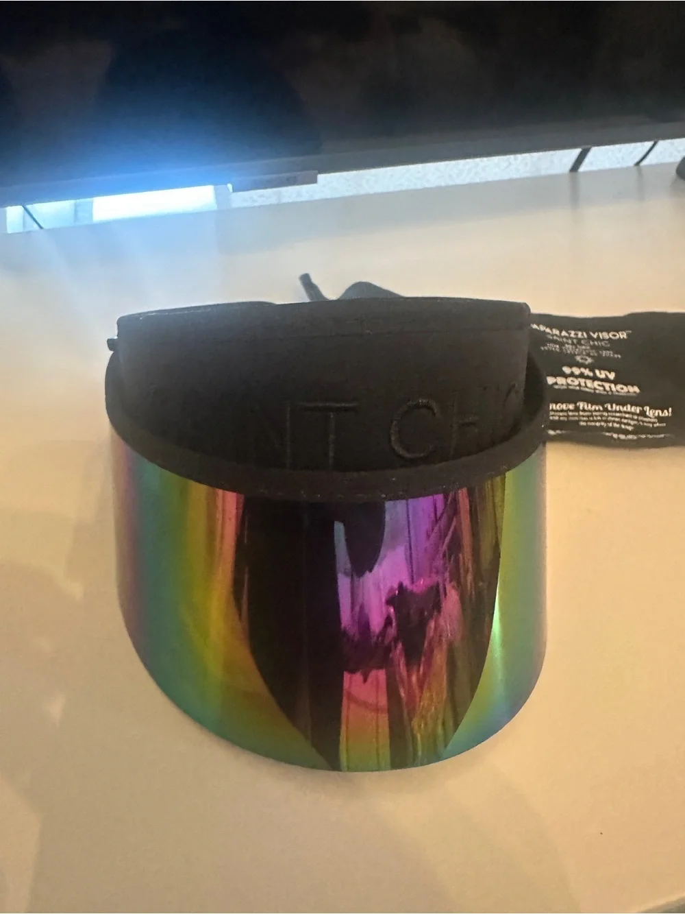 Saint Chic Iridescent Rainbow Visor